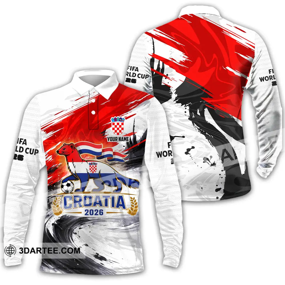 Unisex Shirt - Custom Croatia 3D Shirt Long Sleeve Polo / S T-shirt