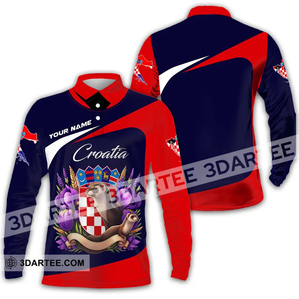Unisex Shirt - Custom Croatia 3D Shirt Long Sleeve Polo / S T-shirt