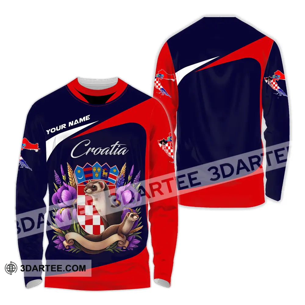 Unisex Shirt - Custom Croatia 3D Shirt Long Sleeve Shirt / S T-shirt