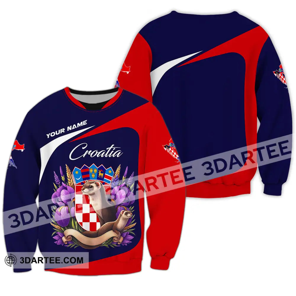 Unisex Shirt - Custom Croatia 3D Shirt Long Sleeve / S T-shirt