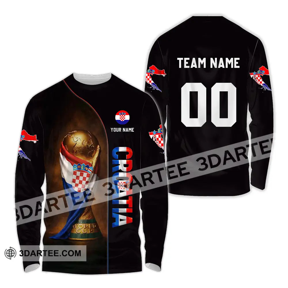 Unisex Shirt - Custom Croatia 3D Shirt Long Sleeve Shirt / S T-shirt