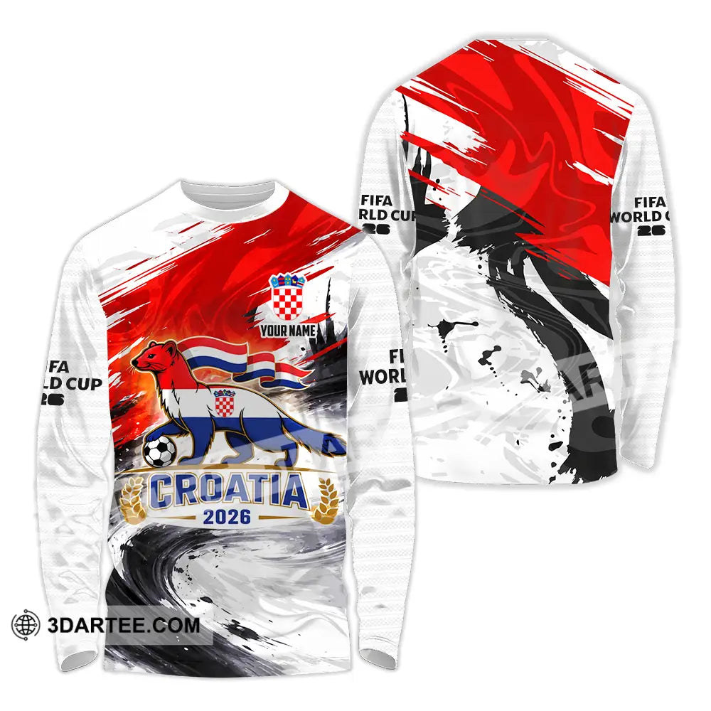 Unisex Shirt - Custom Croatia 3D Shirt Long Sleeve Shirt / S T-shirt