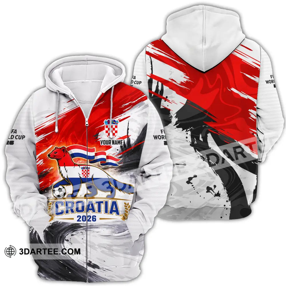 Unisex Shirt - Custom Croatia 3D Shirt Zipper Hoodie / S T-shirt