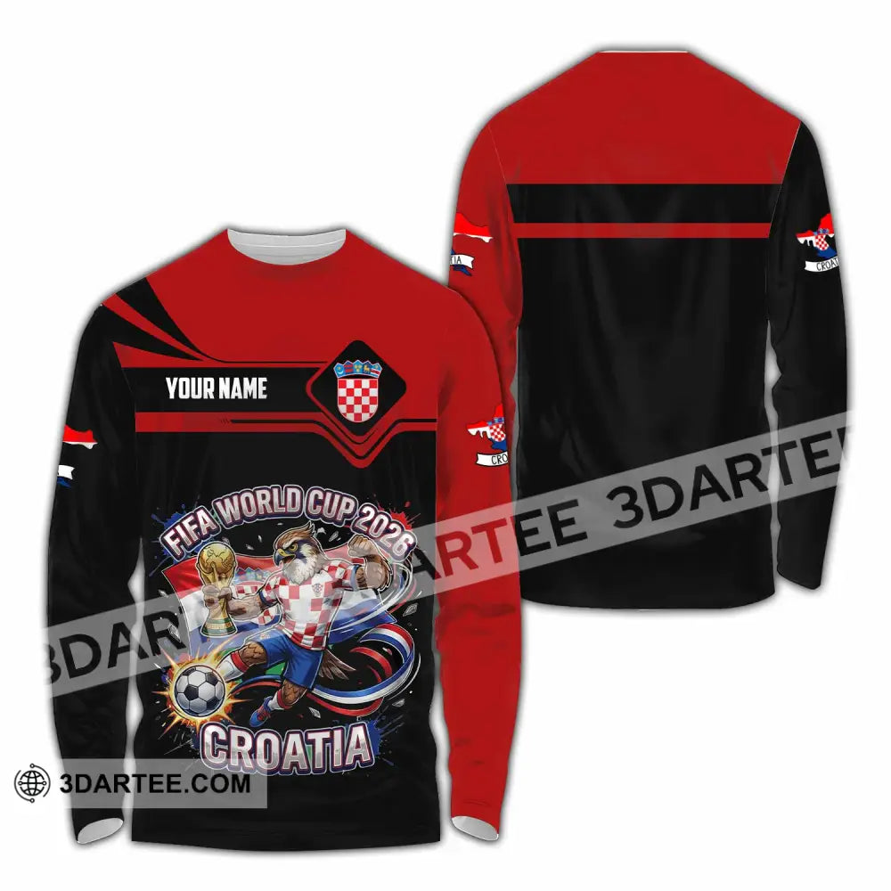 Unisex Shirt - Custom Croatia Fifa World Cup 2026 3D Shirt Long Sleeve Shirt / S T-shirt