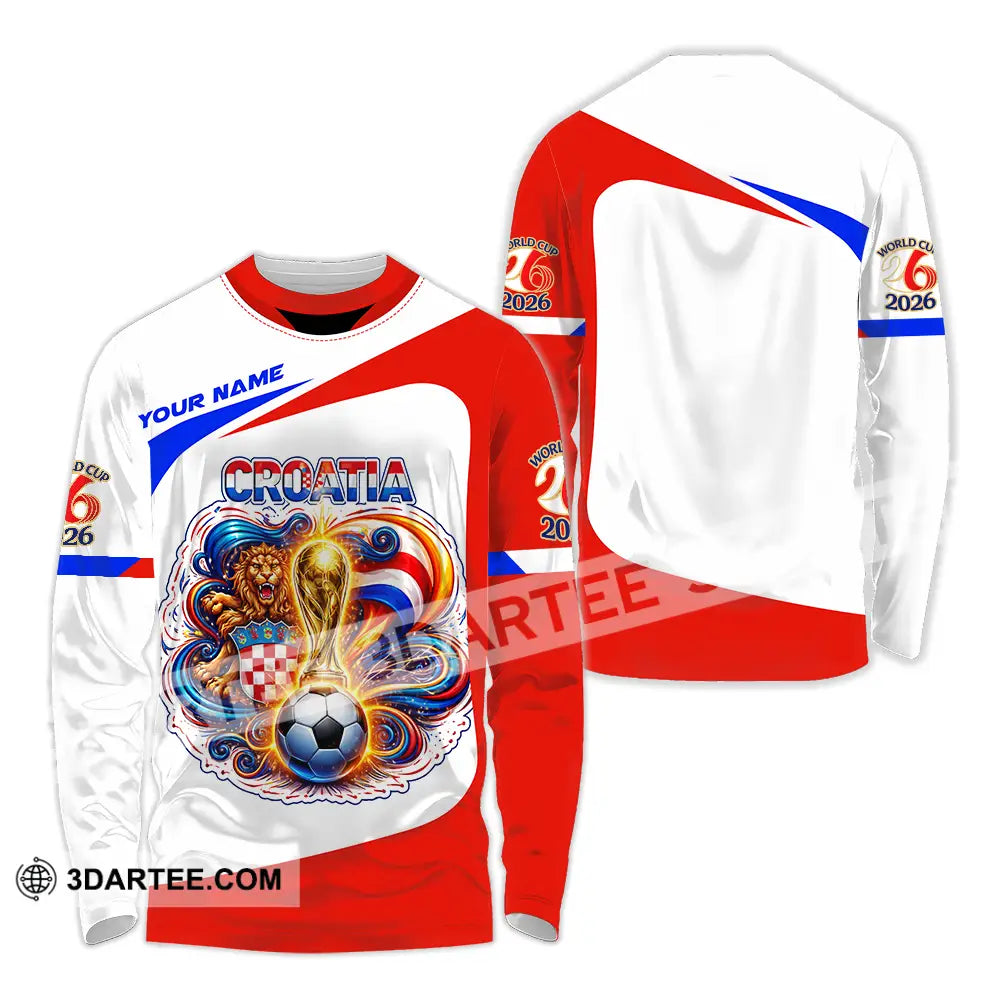 Unisex Shirt - Custom Croatia FIFA World Cup 2026 3D Shirt Long Sleeve Shirt / S T-shirt