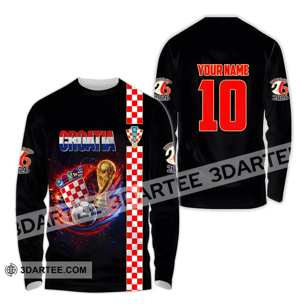 Unisex Shirt - Custom Croatia FIFA World Cup 2026 3D Shirt Long Sleeve Shirt / S T-shirt