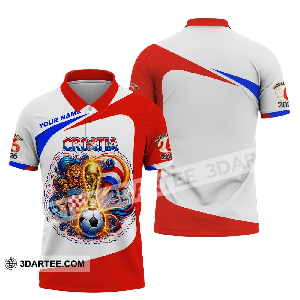 Unisex Shirt - Custom Croatia FIFA World Cup 2026 3D Shirt Polo Shirt / S T-shirt