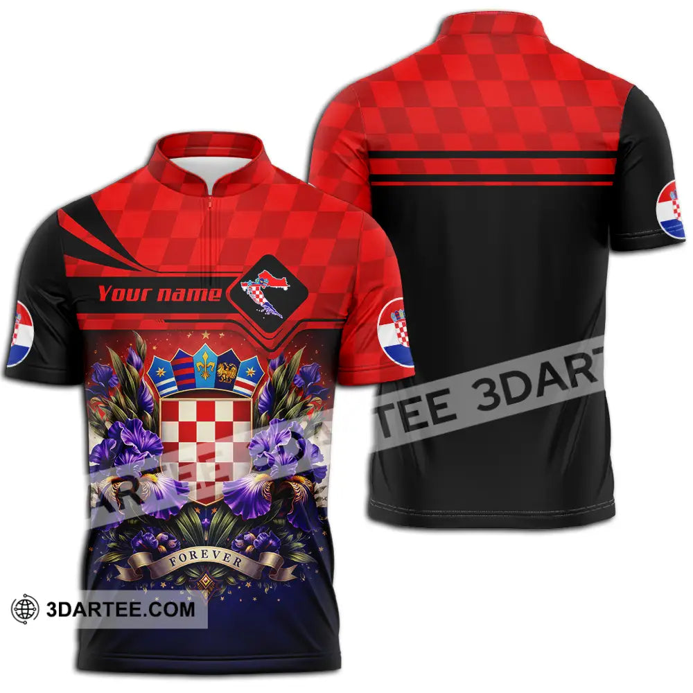 Unisex Shirt - Custom Croatia Fifa World Cup 2026 3D Shirt - Zipper Polo Shirt / S - T-shirt