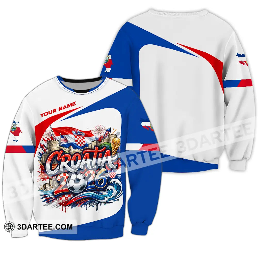 Unisex Shirt - Custom Croatia Fifa Club World Cup 2026 3D Shirt Long Sleeve / S T-shirt