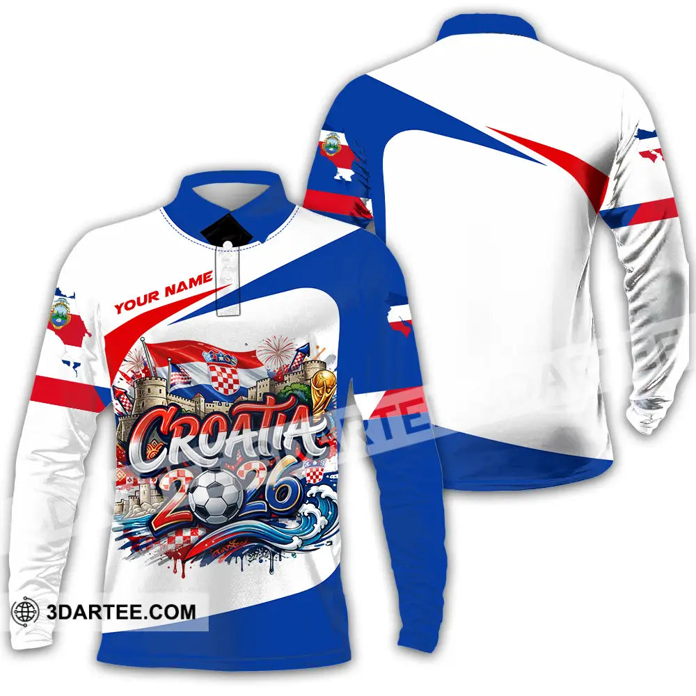 Unisex Shirt - Custom Croatia Fifa Club World Cup 2026 3D Shirt Long Sleeve Polo / S T-shirt