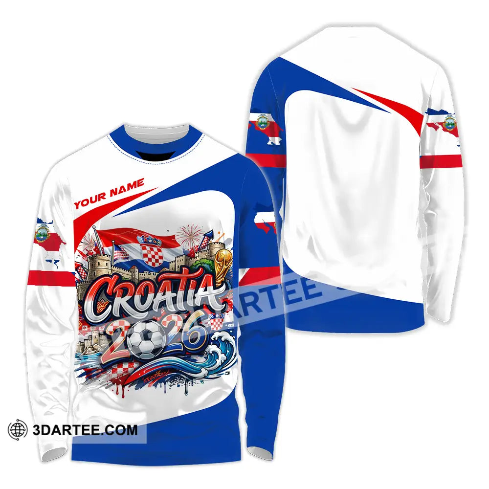 Unisex Shirt - Custom Croatia Fifa Club World Cup 2026 3D Shirt Long Sleeve Shirt / S T-shirt