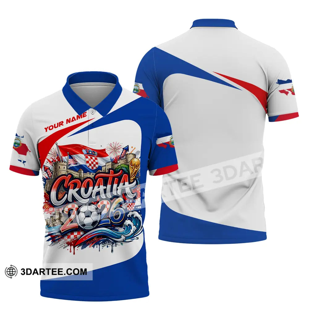 Unisex Shirt - Custom Croatia Fifa Club World Cup 2026 3D Shirt Polo Shirt / S T-shirt