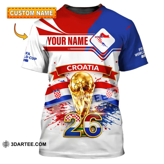Unisex Shirt - Custom Croatia Fifa World Cup 2026 3D Shirt T-shirt