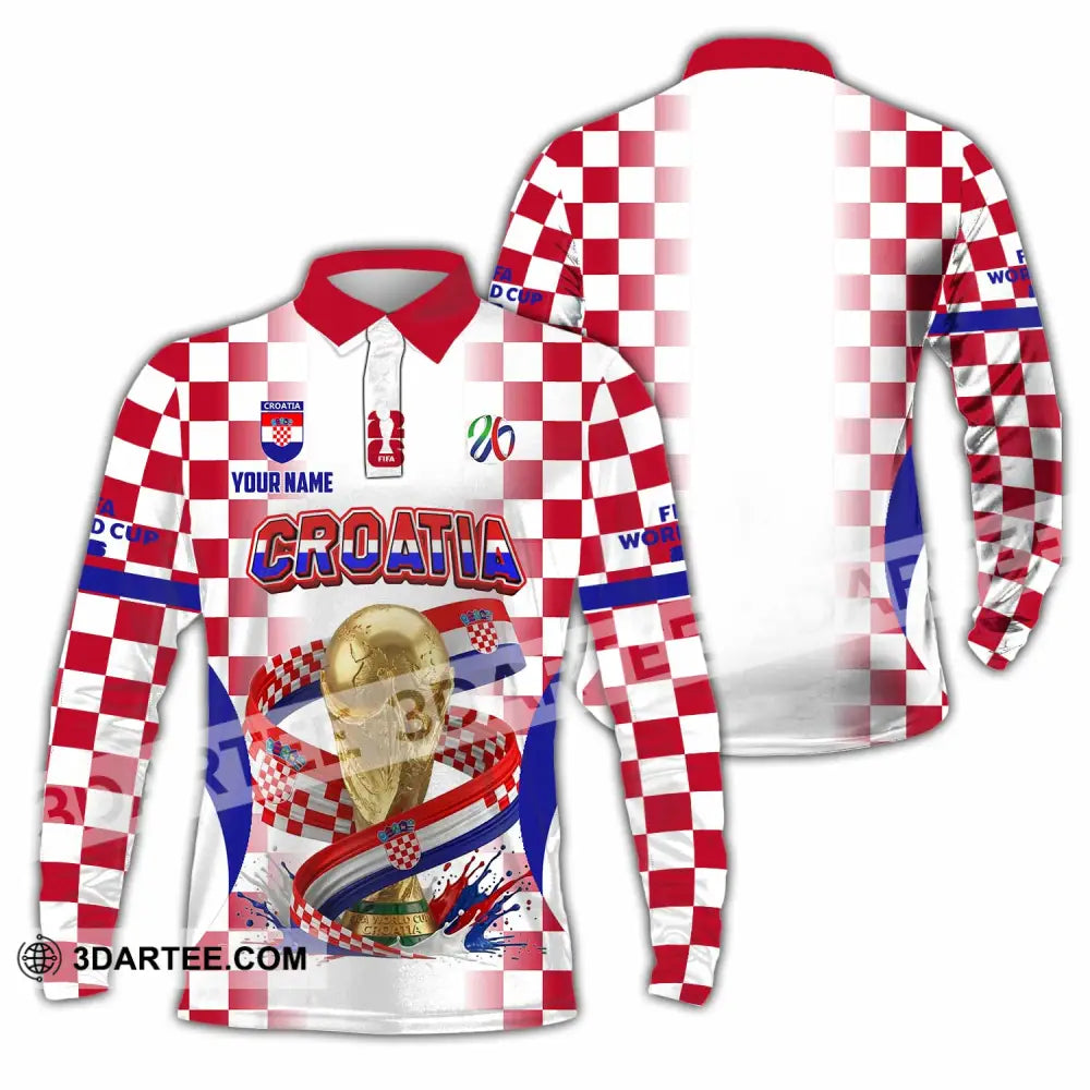 Unisex Shirt - Custom Croatia World Cup 2026 Shirt - Long Sleeve Polo / S - T-shirt