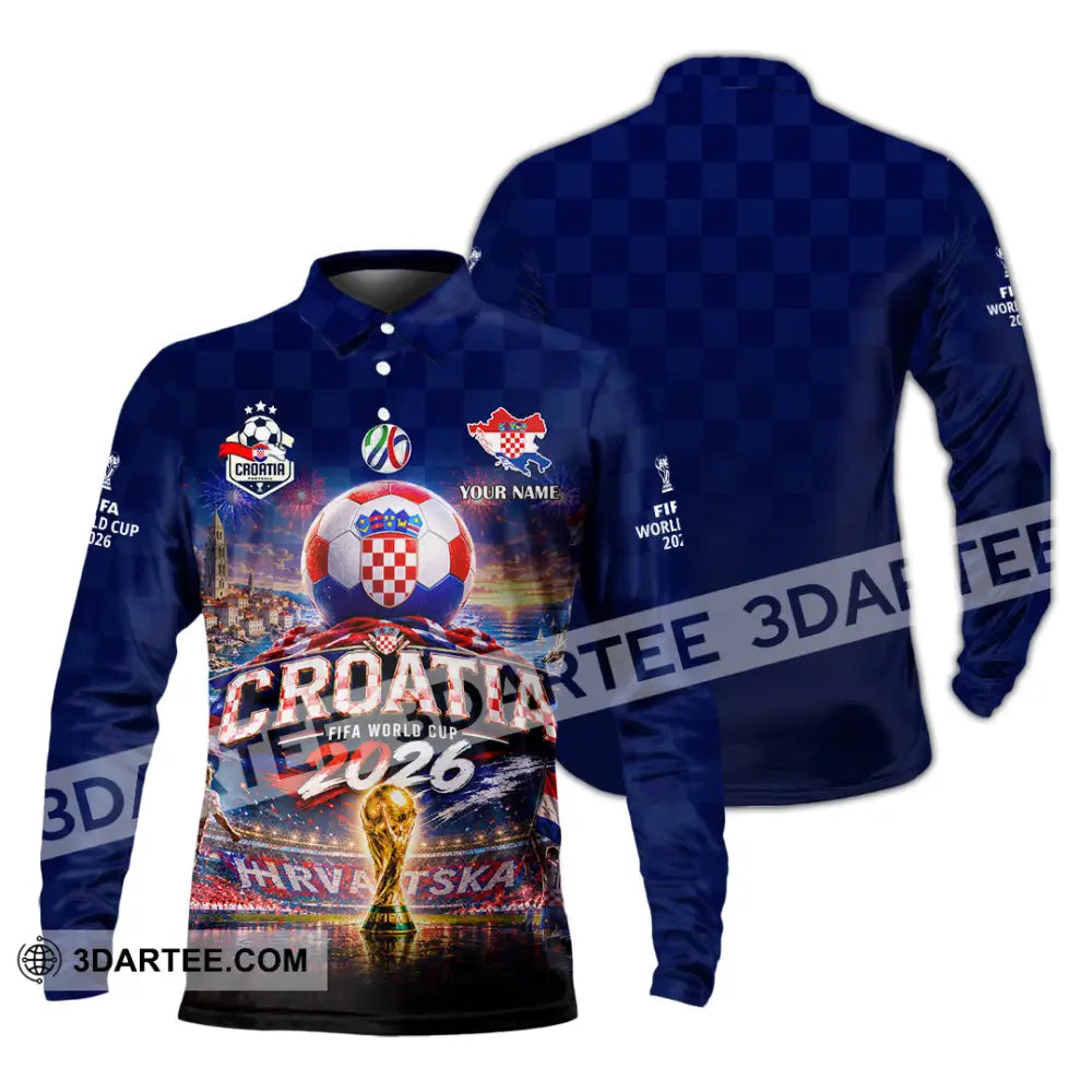 Unisex Shirt - Custom Croatia World Cup 2026 Shirt - Long Sleeve Polo / S - T-shirt