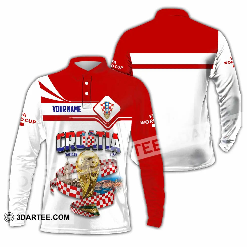 Unisex Shirt - Custom Croatia World Cup 2026 Shirt - Long Sleeve Polo / S - T-shirt