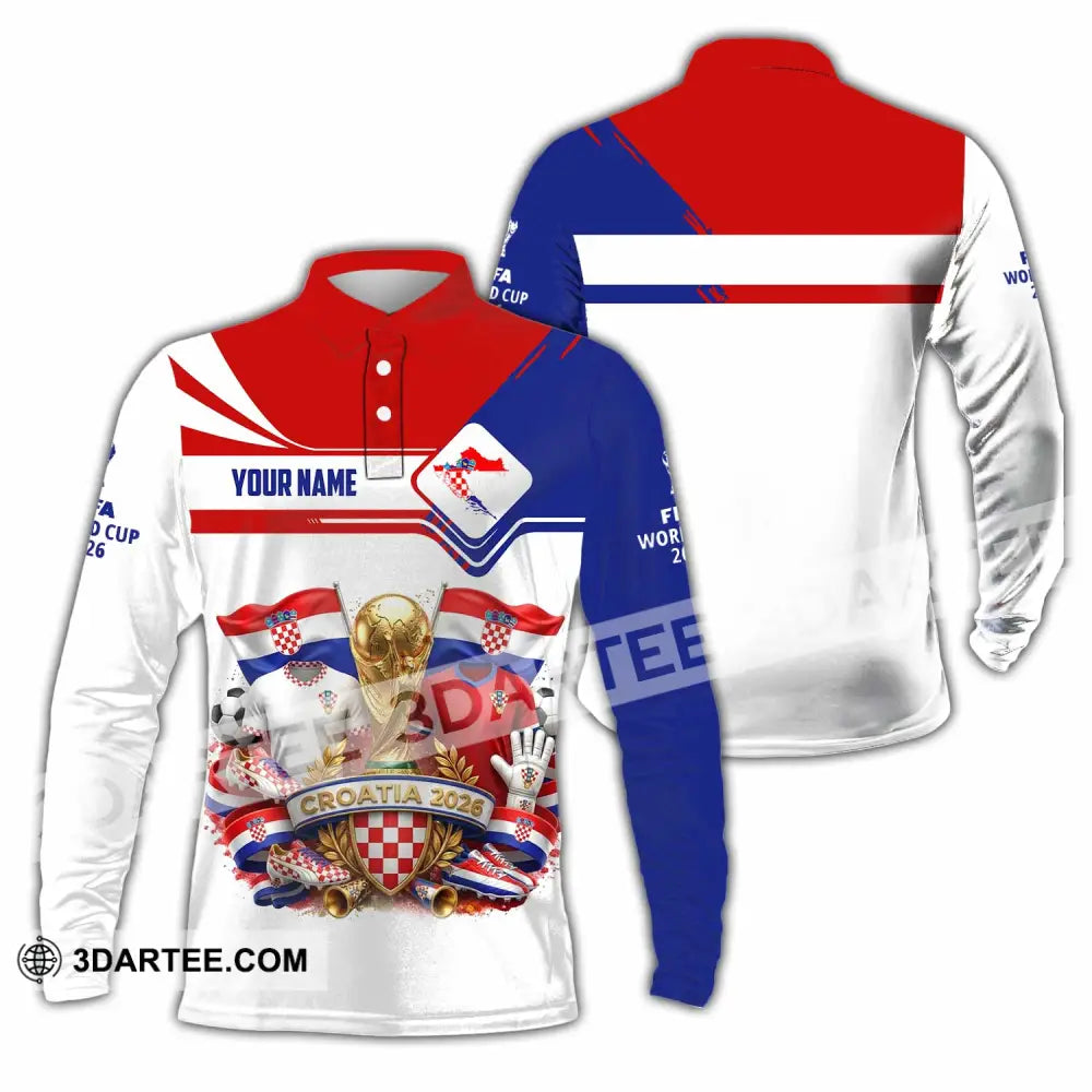 Unisex Shirt - Custom Croatia World Cup 2026 Shirt - Long Sleeve Polo / S - T-shirt
