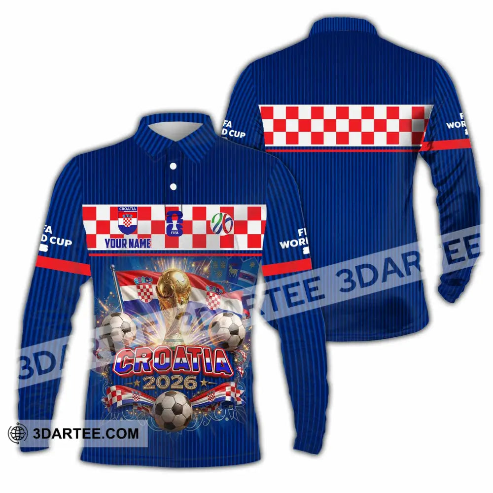 Unisex Shirt - Custom Croatia World Cup 2026 Shirt - Long Sleeve Polo / S - T-shirt