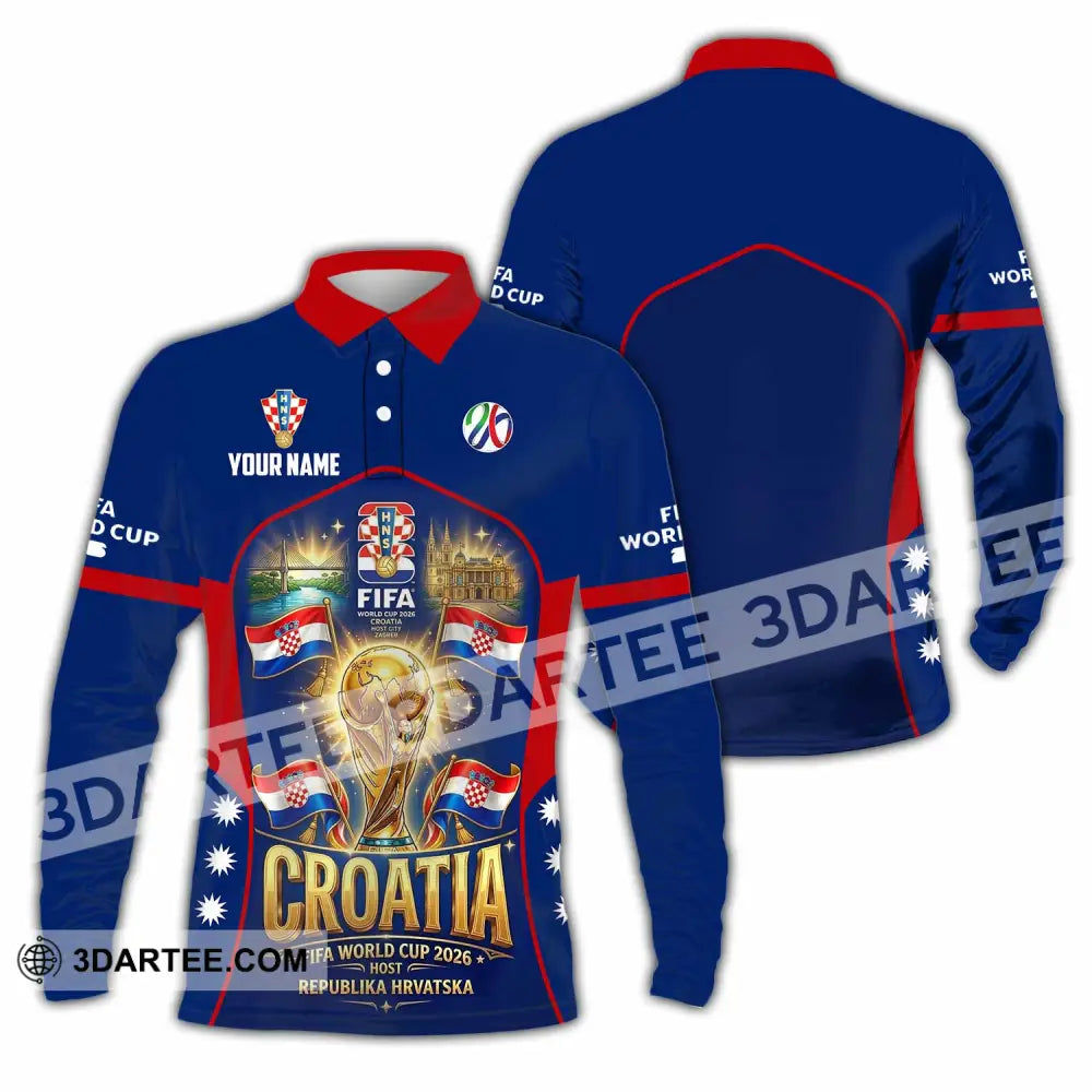 Unisex Shirt - Custom Croatia World Cup 2026 Shirt - Long Sleeve Polo / S - T-shirt