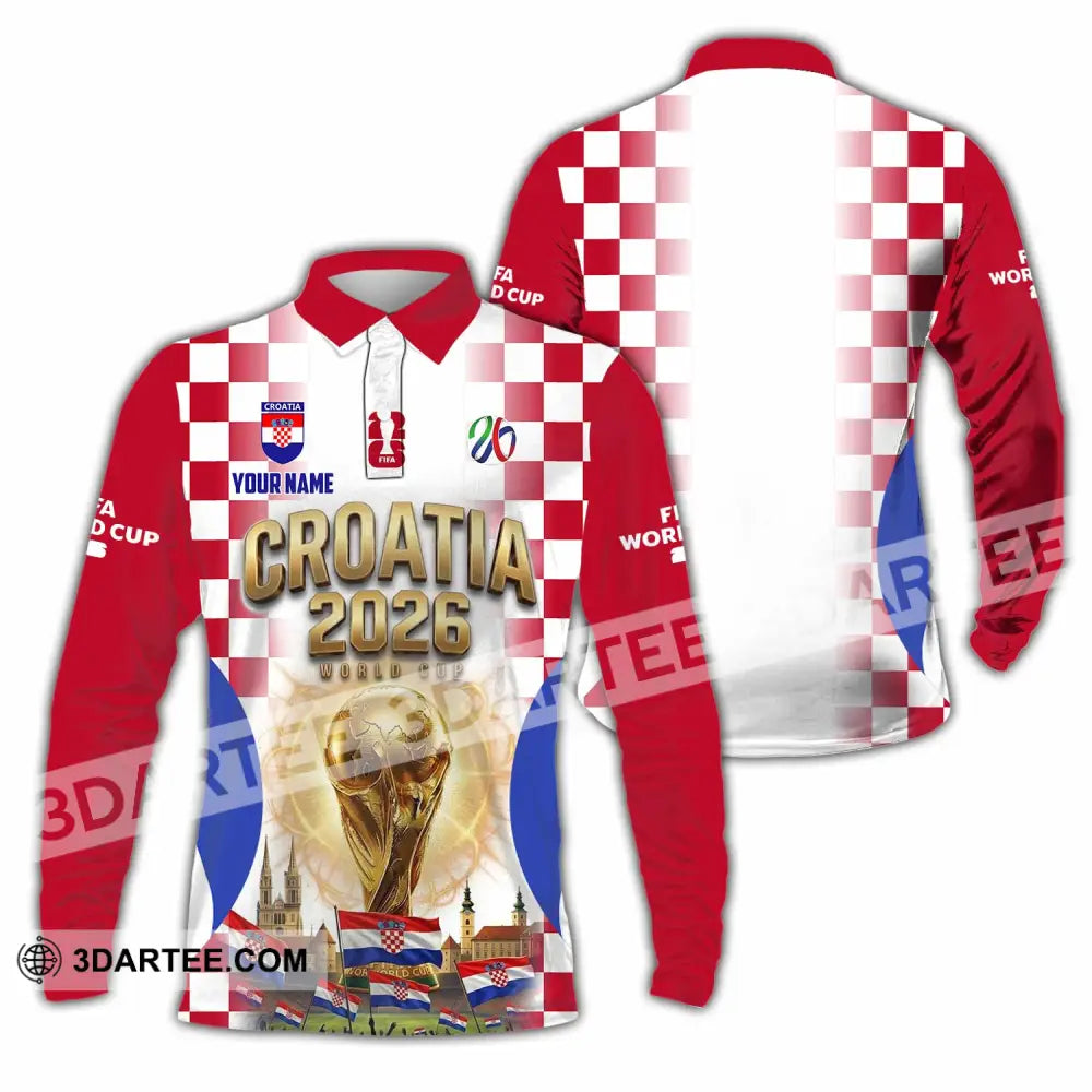Unisex Shirt - Custom Croatia World Cup 2026 Shirt - Long Sleeve Polo / S - T-shirt