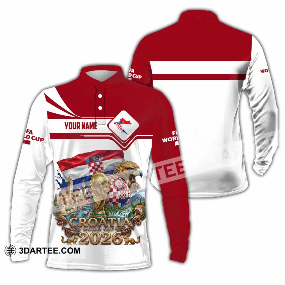Unisex Shirt - Custom Croatia World Cup 2026 Shirt - Long Sleeve Polo / S - T-shirt