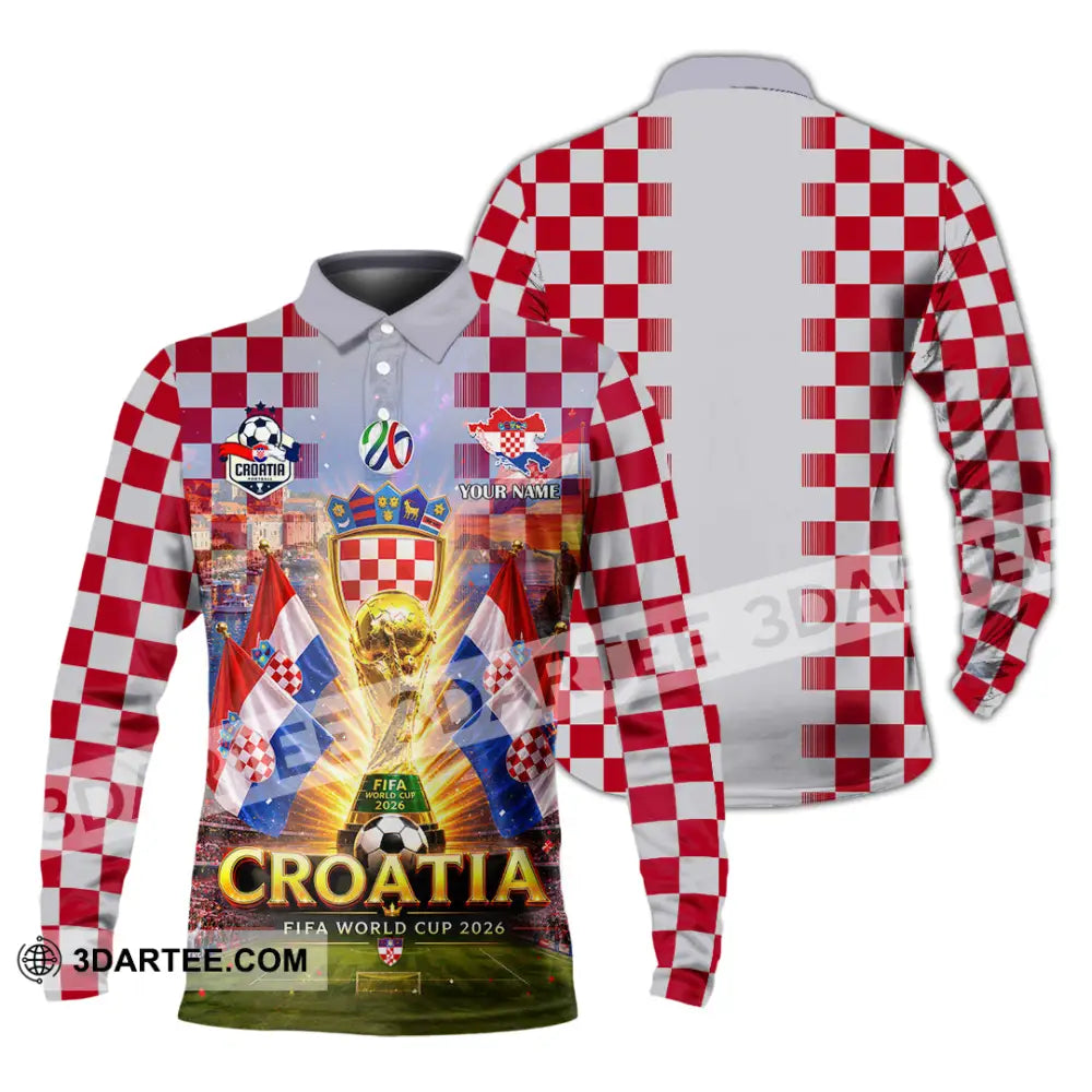 Unisex Shirt - Custom Croatia World Cup 2026 Shirt - Long Sleeve Polo / S - T-shirt