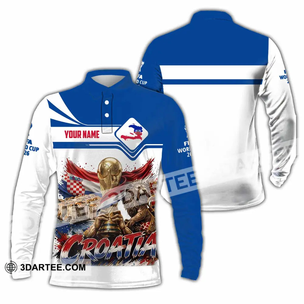 Unisex Shirt - Custom Croatia World Cup 2026 Shirt - Long Sleeve Polo / S - T-shirt