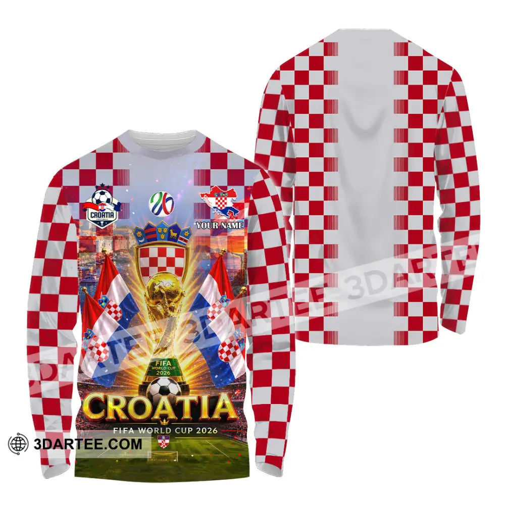 Unisex Shirt - Custom Croatia World Cup 2026 Shirt - Long Sleeve Shirt / S - T-shirt