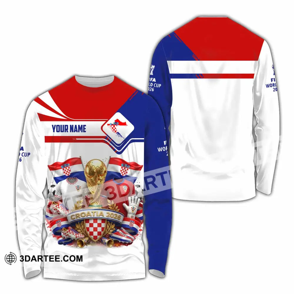 Unisex Shirt - Custom Croatia World Cup 2026 Shirt - Long Sleeve Shirt / S - T-shirt