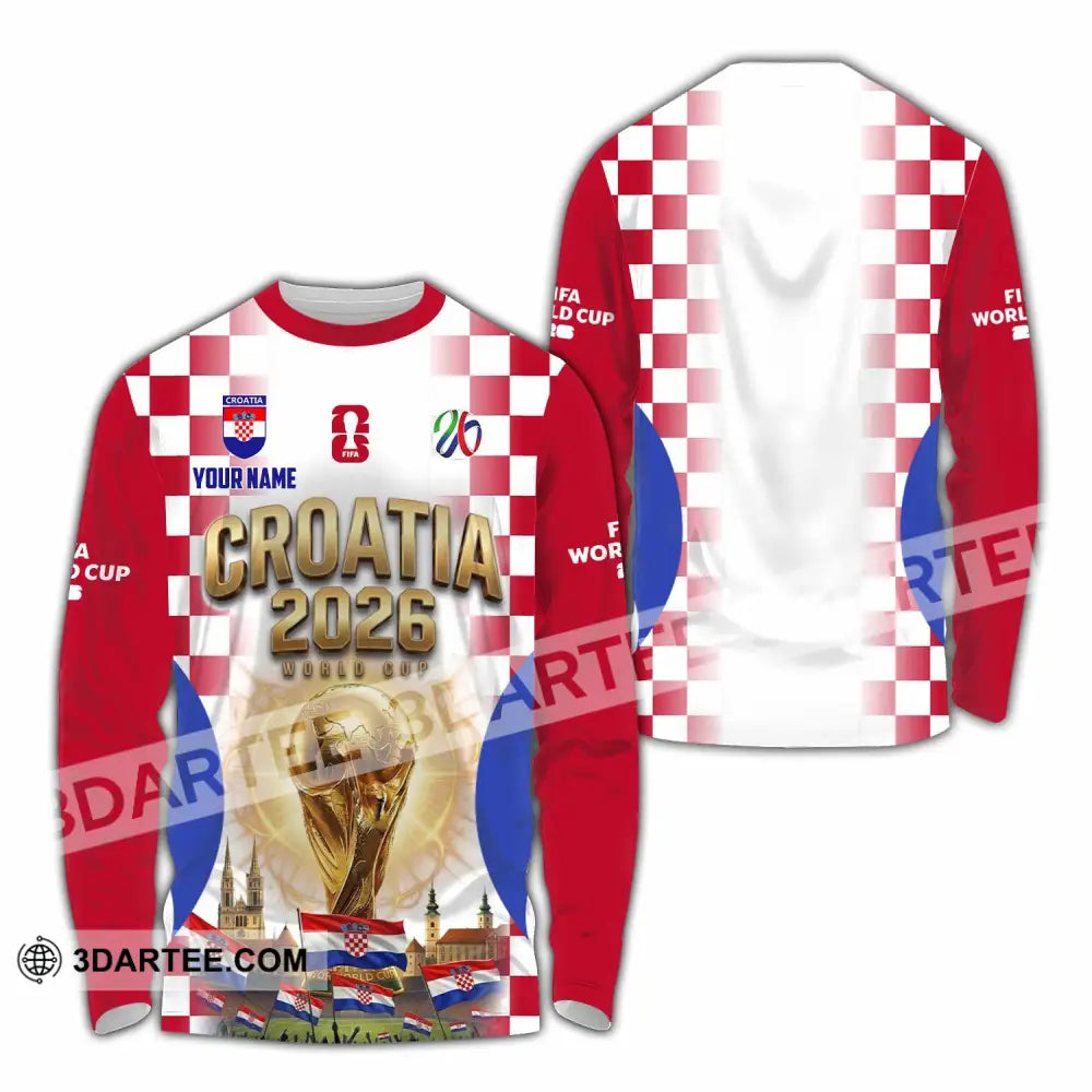 Unisex Shirt - Custom Croatia World Cup 2026 Shirt - Long Sleeve Shirt / S - T-shirt