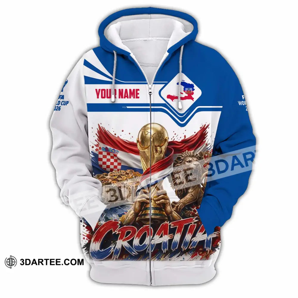Unisex Shirt - Custom Croatia World Cup 2026 Shirt - Zipper Hoodie / S - T-shirt