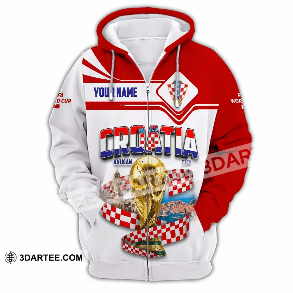 Unisex Shirt - Custom Croatia World Cup 2026 Shirt - Zipper Hoodie / S - T-shirt