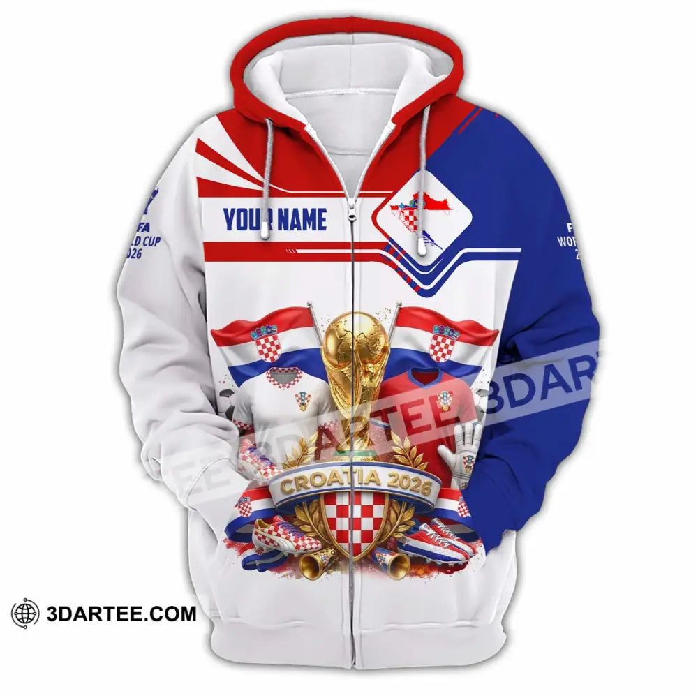 Unisex Shirt - Custom Croatia World Cup 2026 Shirt - Zipper Hoodie / S - T-shirt