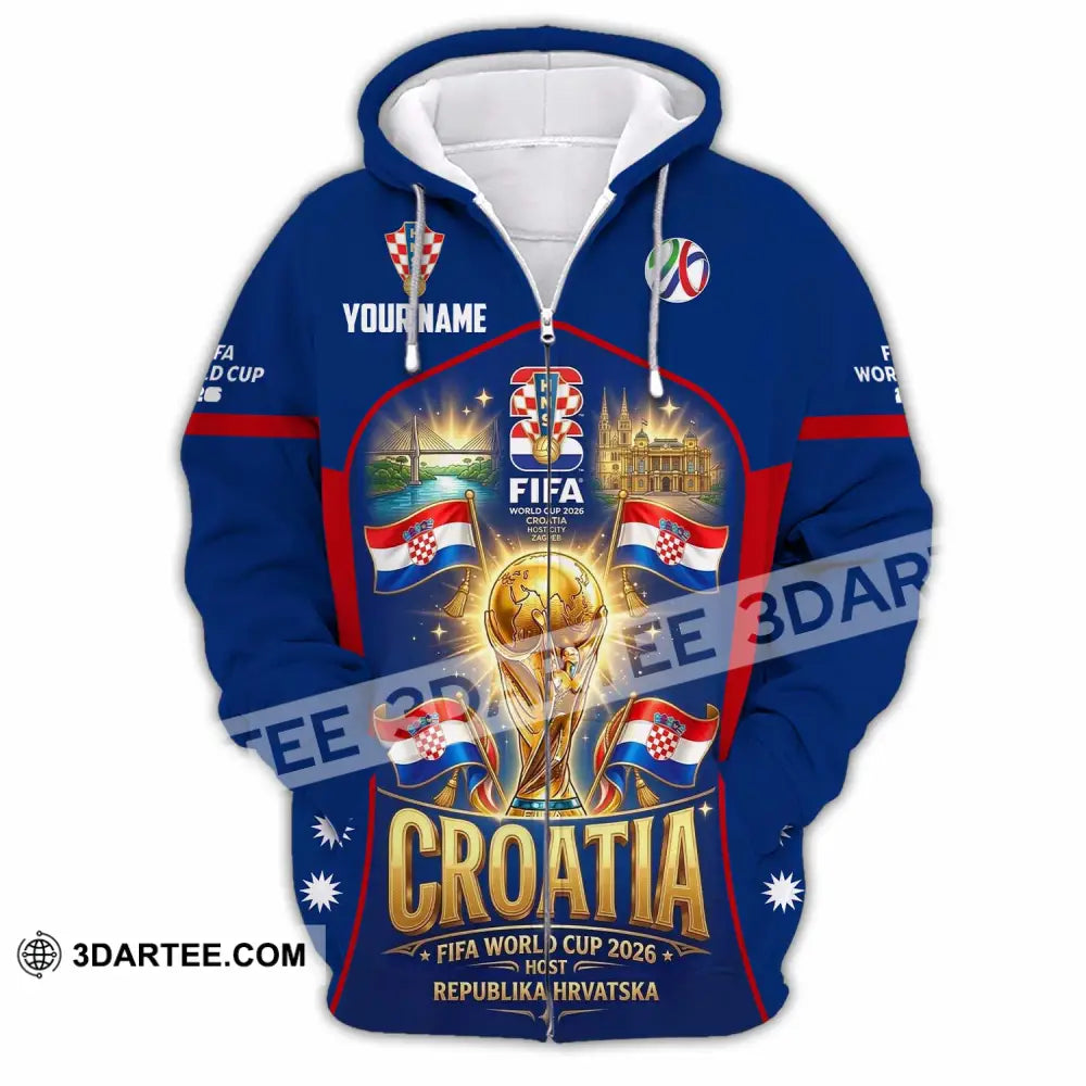 Unisex Shirt - Custom Croatia World Cup 2026 Shirt - Zipper Hoodie / S - T-shirt