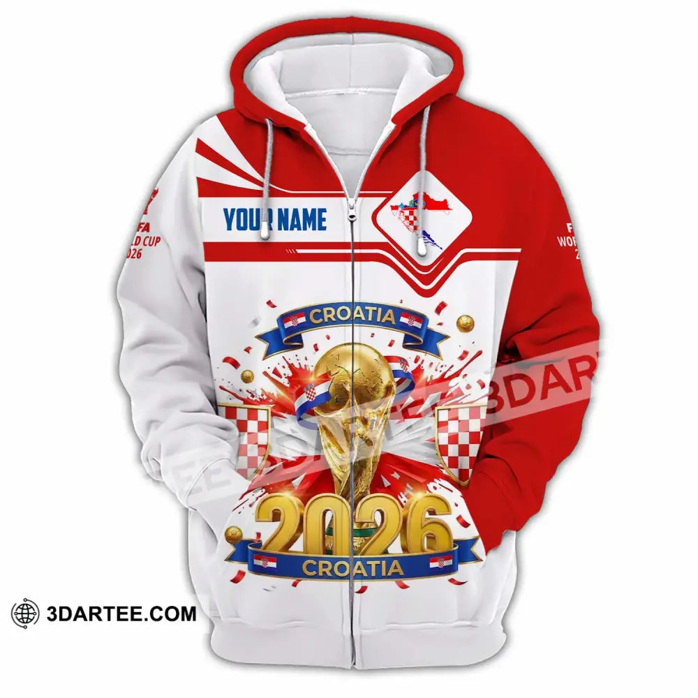 Unisex Shirt - Custom Croatia World Cup 2026 Shirt - Zipper Hoodie / S - T-shirt