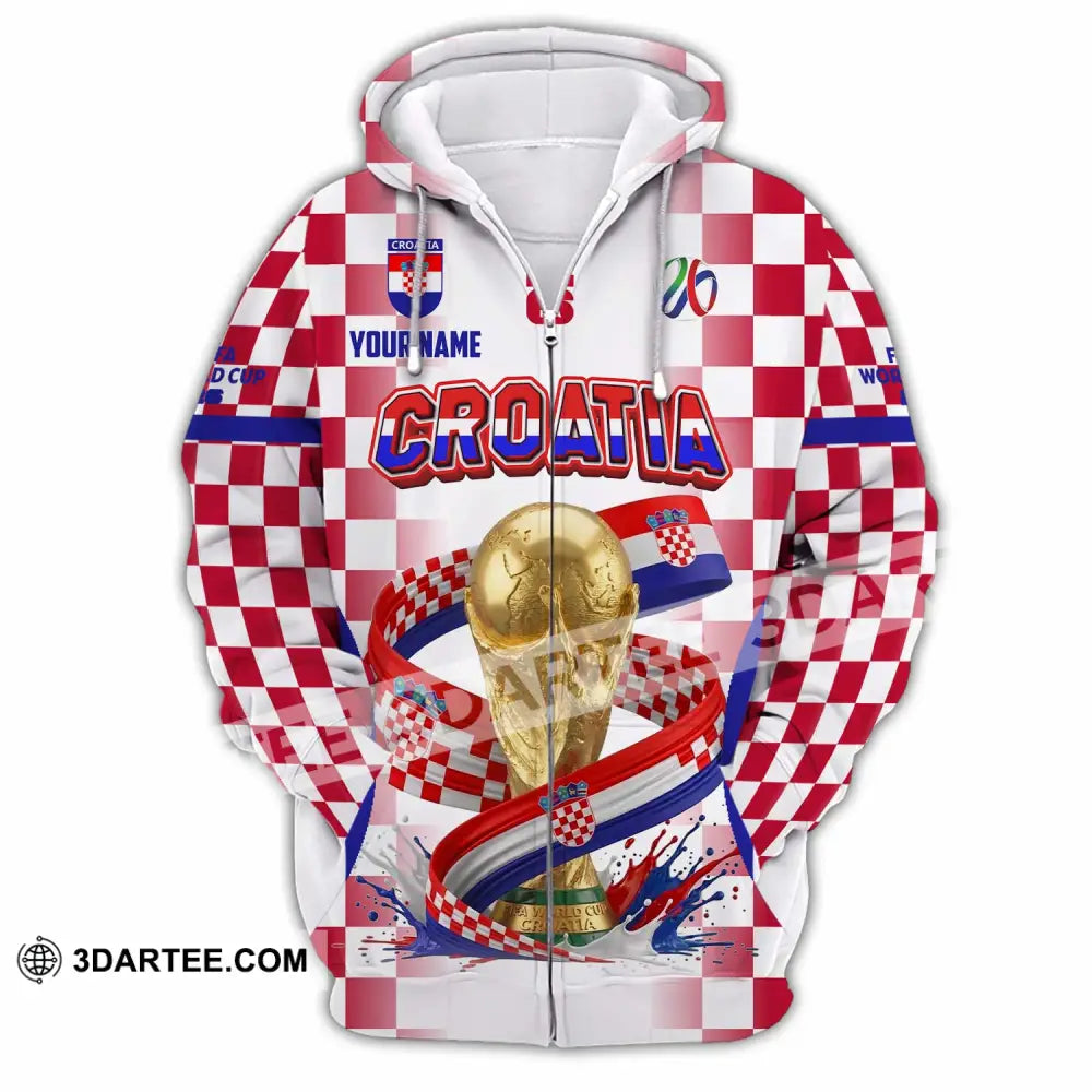 Unisex Shirt - Custom Croatia World Cup 2026 Shirt - Zipper Hoodie / S - T-shirt