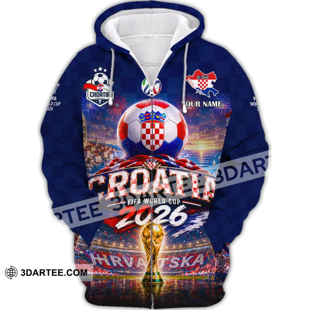 Unisex Shirt - Custom Croatia World Cup 2026 Shirt - Zipper Hoodie / S - T-shirt