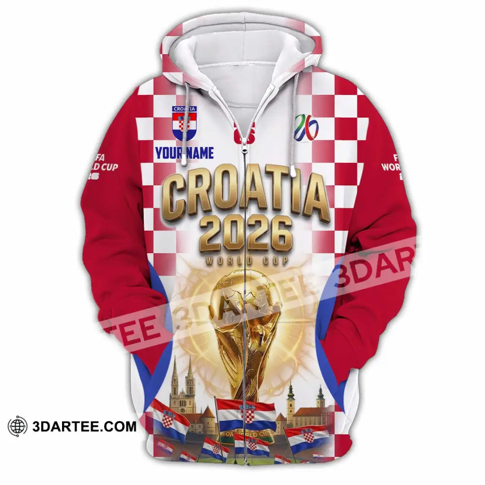 Unisex Shirt - Custom Croatia World Cup 2026 Shirt - Zipper Hoodie / S - T-shirt