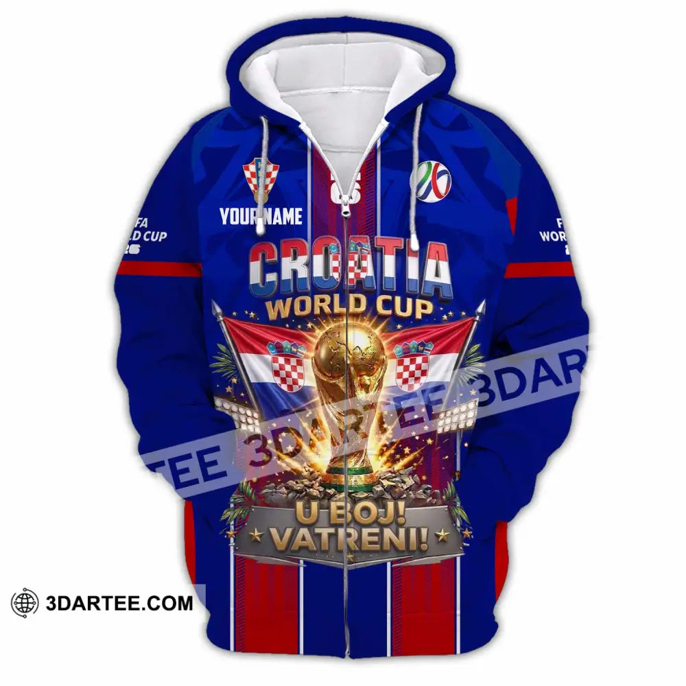 Unisex Shirt - Custom Croatia World Cup 2026 Shirt - Zipper Hoodie / S - T-shirt