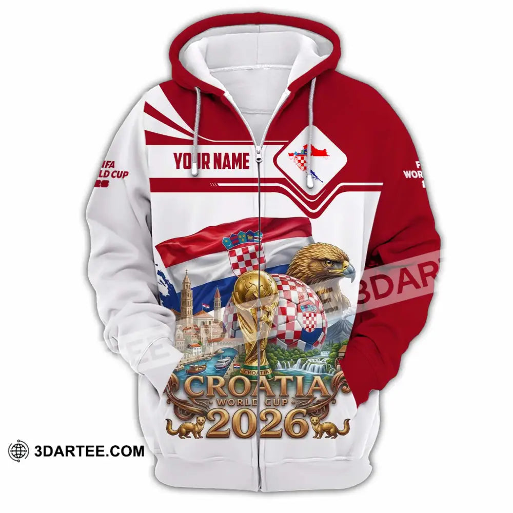 Unisex Shirt - Custom Croatia World Cup 2026 Shirt - Zipper Hoodie / S - T-shirt