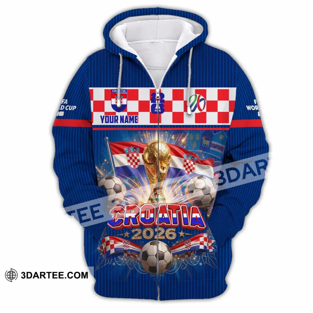 Unisex Shirt - Custom Croatia World Cup 2026 Shirt - Zipper Hoodie / S - T-shirt