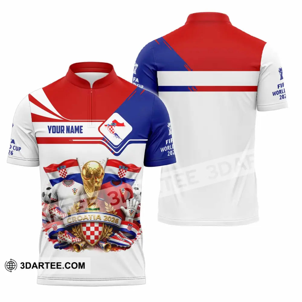 Unisex Shirt - Custom Croatia World Cup 2026 Shirt - Zipper Polo Shirt / S - T-shirt