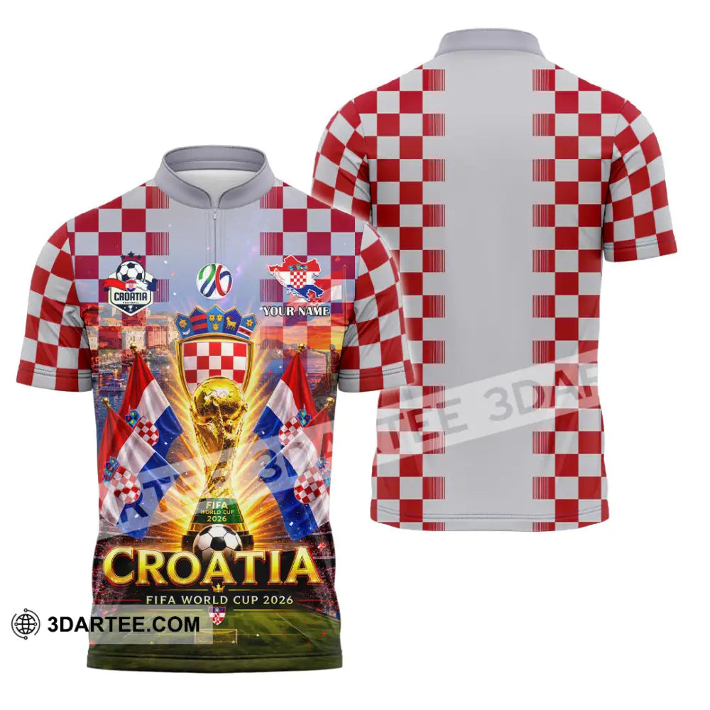Unisex Shirt - Custom Croatia World Cup 2026 Shirt - Zipper Polo Shirt / S - T-shirt