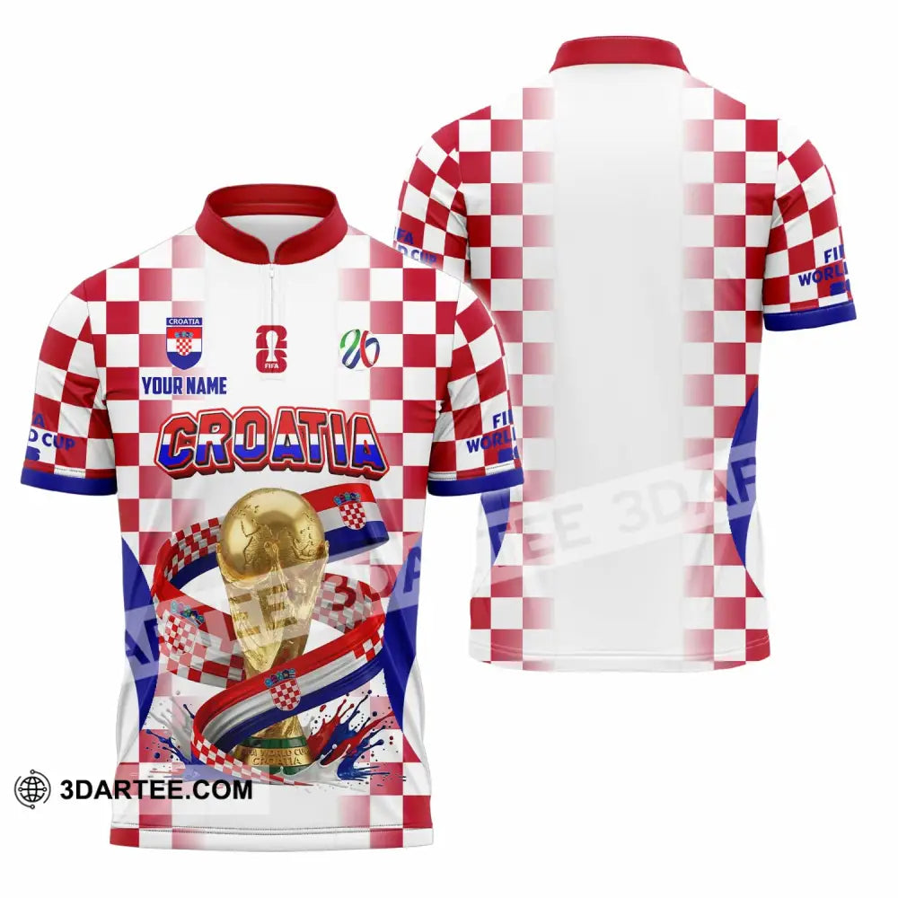 Unisex Shirt - Custom Croatia World Cup 2026 Shirt - Zipper Polo Shirt / S - T-shirt