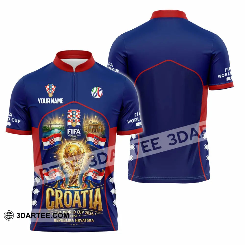 Unisex Shirt - Custom Croatia World Cup 2026 Shirt - Zipper Polo Shirt / S - T-shirt