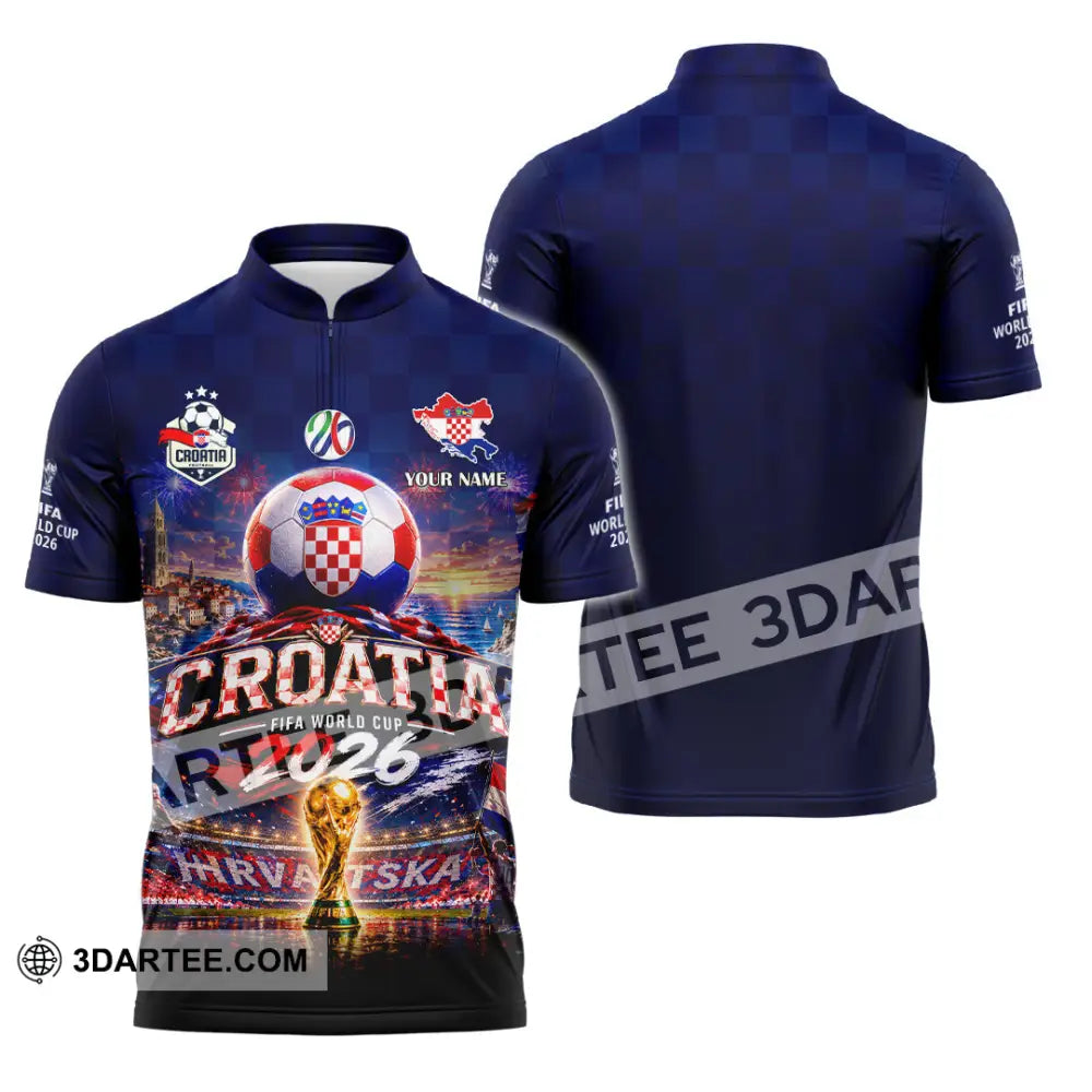 Unisex Shirt - Custom Croatia World Cup 2026 Shirt - Zipper Polo Shirt / S - T-shirt