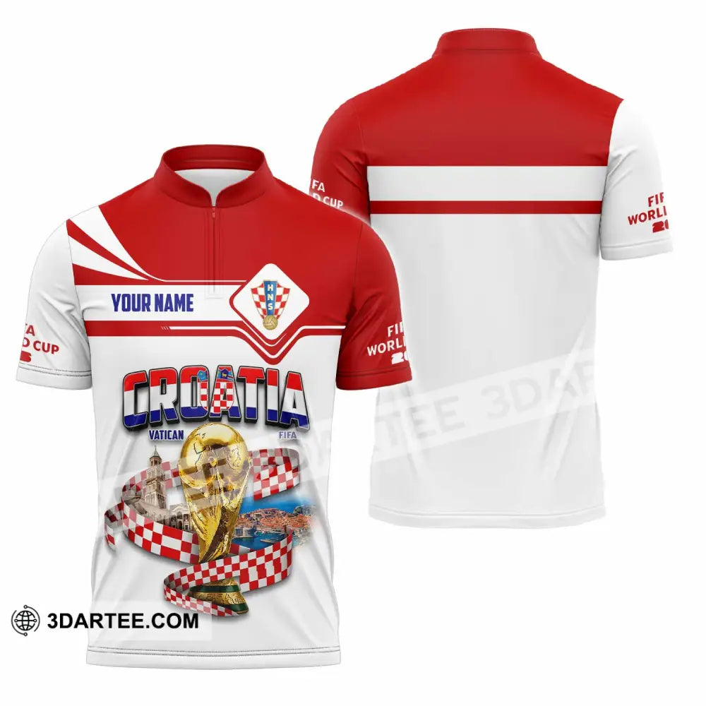Unisex Shirt - Custom Croatia World Cup 2026 Shirt - Zipper Polo Shirt / S - T-shirt