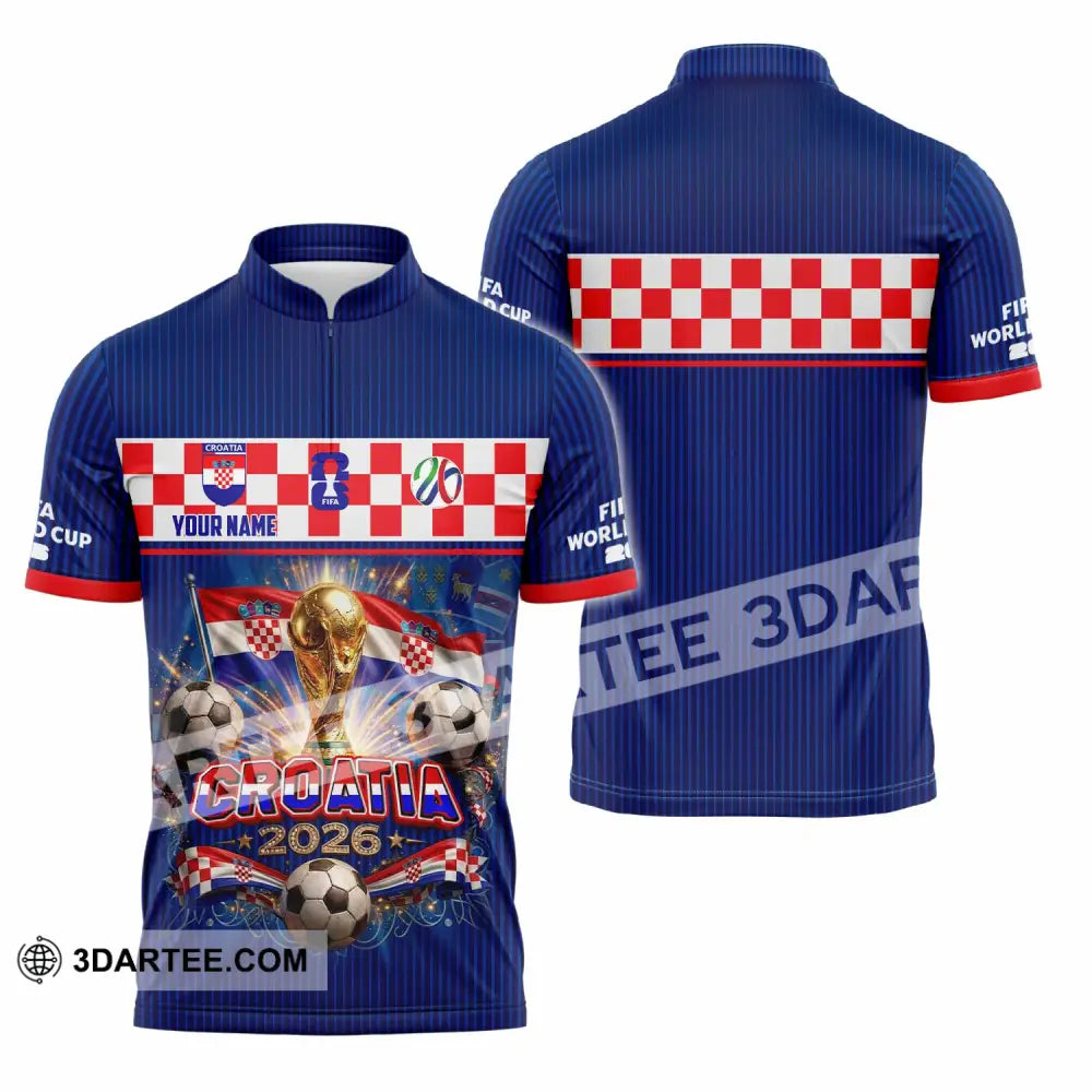Unisex Shirt - Custom Croatia World Cup 2026 Shirt - Zipper Polo Shirt / S - T-shirt
