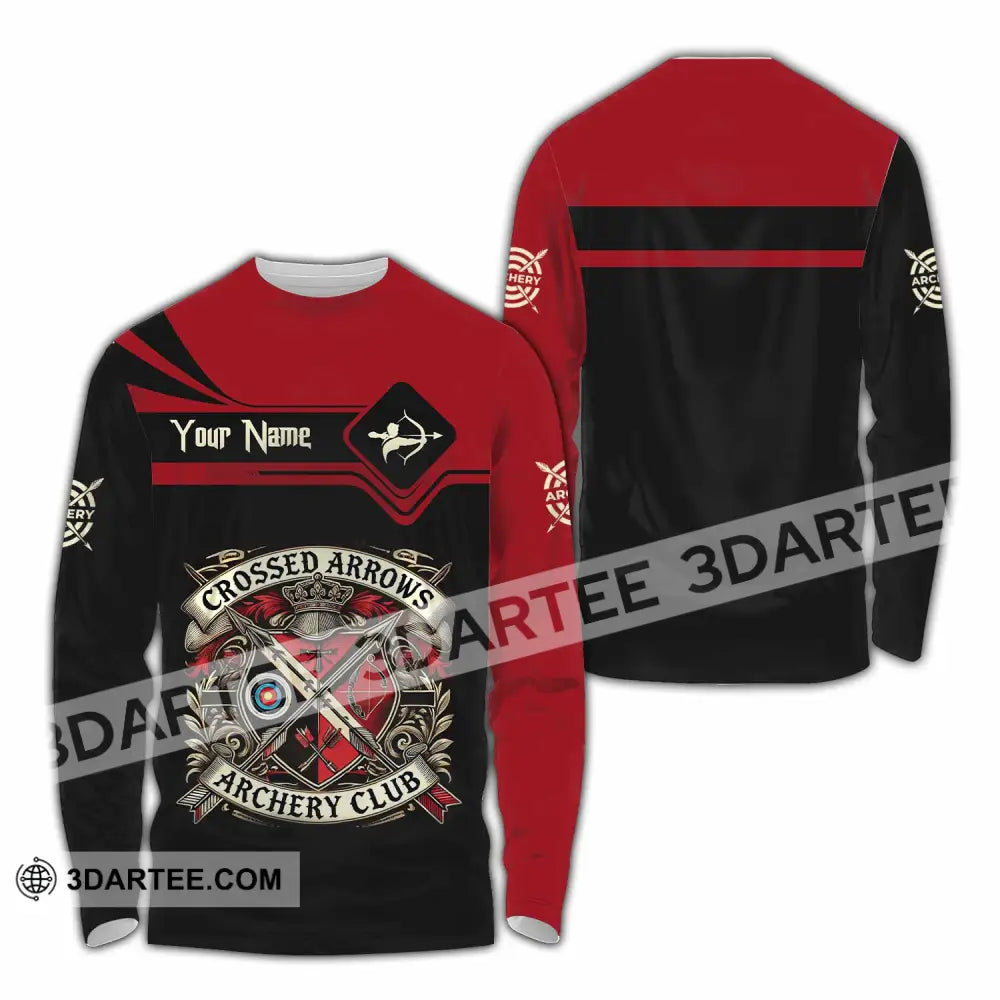 Unisex Shirt Custom Crossed Arrows Archery Club Sport Shirt Long Sleeve Shirt / S T shirt