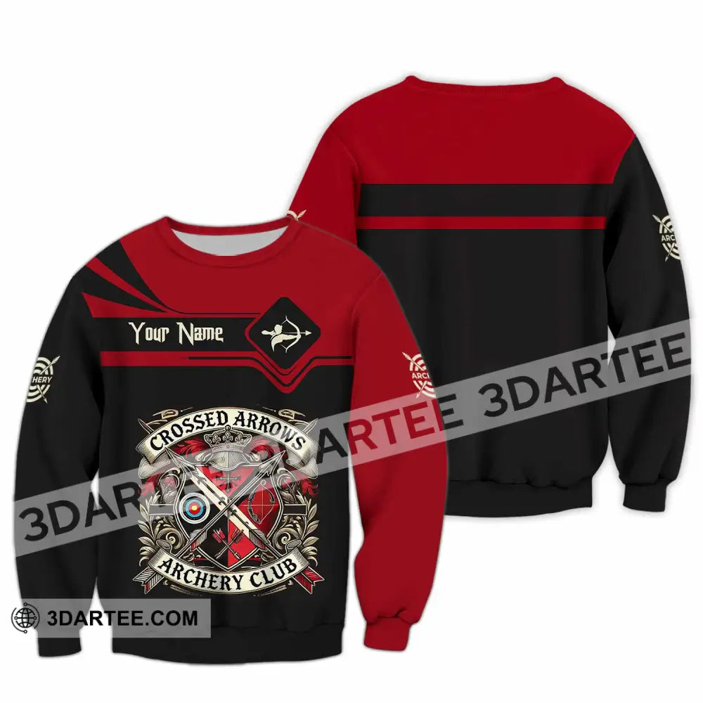 Unisex Shirt Custom Crossed Arrows Archery Club Sport Shirt Long Sleeve / S T shirt